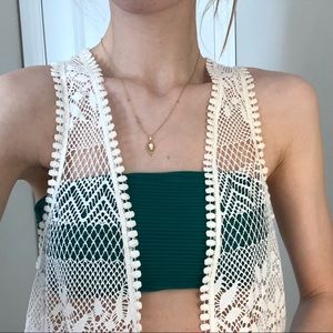 White Lace Coverup/Kimono!